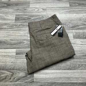 "NEW" AB STUDIO Straight Leg Brown Cropped Cargo Pants Women's Size 4 - Picture 1 of 11