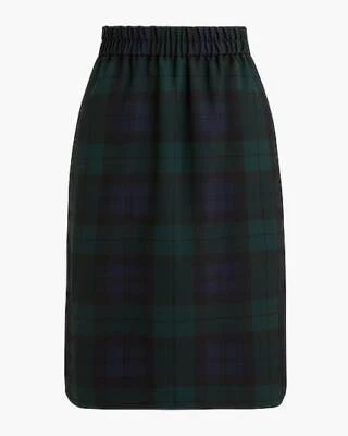 J Crew BK387 NWT Size SMALL Blackwatch Plaid Pull-On Midi Skirt w/ Pockets - Image 1 of 4