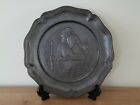French Pewter Wall Plate Hunting Scene - French - Angel Mark
