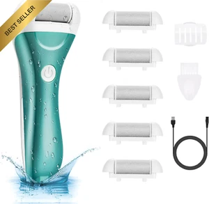Rechargeable Electric Foot Callus Remover Waterproof Pedicure Tool Green - Picture 1 of 12