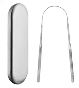 1PCS  U-shaped Tongue Cleaner Stainless Steel Effective Tongue Scraper for Fresh - Picture 1 of 4