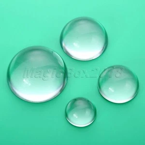 4 Size Clear Hemisphere Glass Flat Back Cabochon Charm Pendants Necklace DIY - Picture 1 of 12