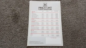 HONDA PRICE LIST LEAFLET SALES BROCHURE 1986 - Picture 1 of 1