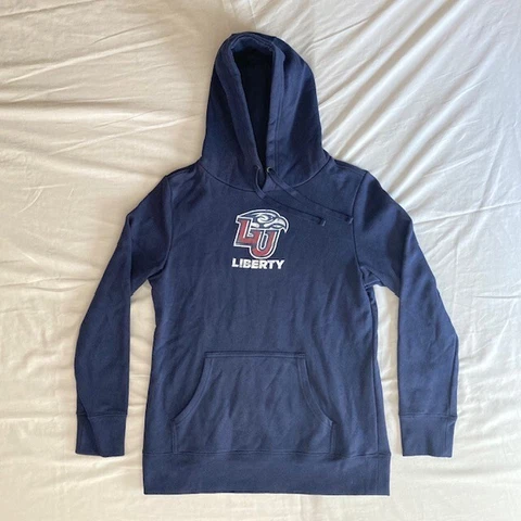 *NWT* LIBERTY FLAMES Fanatics Navy Blue NCAA Pullover Hoodie Sweatshirt (M) Cover