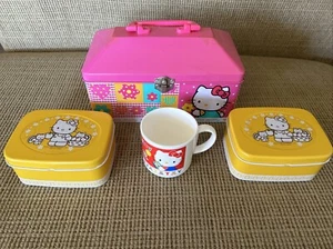 Sanrio Hello Kitty Tin Can Box Set of 4 Vintage Rare Retro Lunch Pale 90’s - Picture 1 of 24