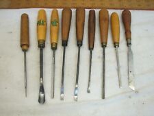 Set 8 Vintage Wood Decoy Carving Gouge Chisels Buck Taylor Woodworking Tools
