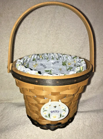 LONGABERGER Daisy Basket 1999 May Series Combo Fabric Liner, Protector, Tie-On Cover