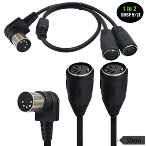 5 PIN MIDI DIN maschio spina angolo retto a 2 femmina presa splitter cavo adattatore splitter a Y - Foto 1 di 7