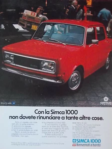 Werbung Advertising Werbung Italian 1977 AUTO MACHINE SIMCA 100 CHRYSLER - Bild 1 von 3
