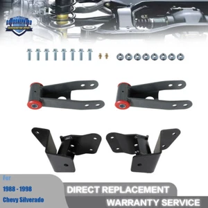 4" Rear Drop Kit Shackles & Hangers For 88-98 Chevy Silverado GMC 1500 Truck - Picture 1 of 12