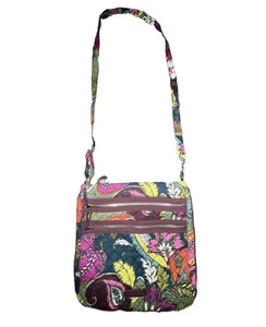 Vera Bradley Iconic Triple Zip Hipster Quilted Crossbody Bag Purse Multicolor - Picture 1 of 8