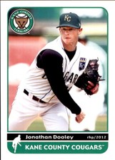 2012 Kane County Cougars Grandstand #13 Jonathan Dooley Texarkana Texas TX Card