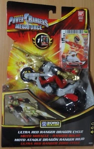 BANDAI CARD POWER RANGERS MEGAFORCE ULTRA RED RANGERS MOTORCYCLE AND FIGURE - Picture 1 of 2