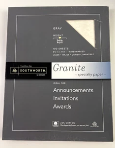 Southworth Granite Specialty Paper Ivory/Grey 24 lbs. 8-1/2 x 11 in. Partial Box - Picture 1 of 7
