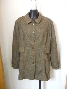 Johnny Was Small Coat Brown and Black Twead Button Front Long Wool Viscose S - Picture 1 of 12