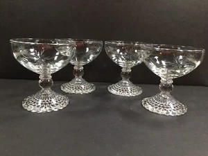 4 Vintage Etched Sherbet Champagne Glasses Sparkling Star Design Boopie Style - Picture 1 of 6
