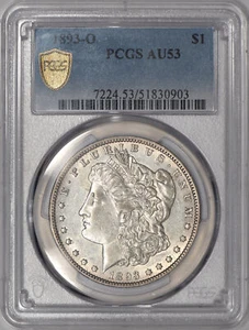 1893-O Morgan Silver Dollar $1 PCGS AU53 - Nice Coin! - Picture 1 of 5