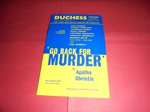 Agatha Christie Ann Firbank Mark Eden Robert Urquhart 1960 UK Theatre Flyer - Picture 1 of 2