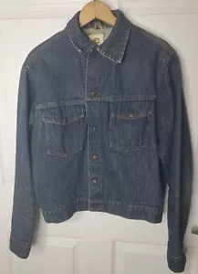 Giacca denim vintage anni 60-70 da uomo blu bar C western a maniche lunghe con bottoni - taglia M - Foto 1 di 12