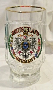 Deutschland Alemania Taza Stien de Vidrio-Escudo de Águila Borde Dorado Francia - Imagen 1 de 8
