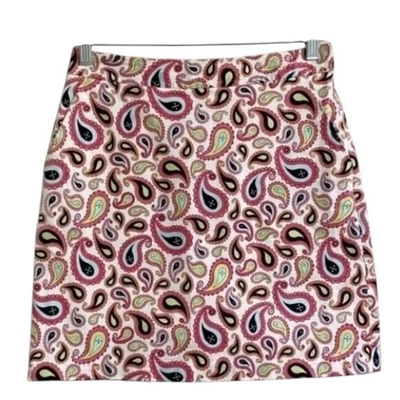 Pantalones cortos de golf Fairway & Greene para mujer 6 blancos con estampado de cachemira de algodón elástico Foto 1 de 4