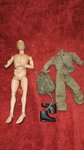 Vintage GI JOE 1964 ACTION SOLDIER R/R Body PARTS & Uniform W/boots SEE PICTURES - Picture 1 of 23