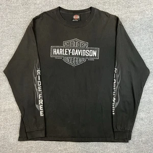 Vintage Harley-Davidson Langarm T-Shirt - Flame Sleeves XL Los Angeles Faded - Bild 1 von 9