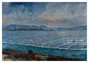 Night Sky Over Oxnard Farm Fields 2025 Max Rainet * Frame Worthy * Art Print - Picture 1 of 11