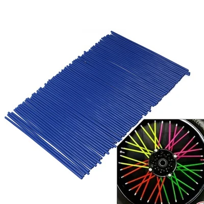 72pcs Blue Spoke Skins Covers For Motocross Wheel Rim Guard Protector Wraps - Image 1 of 4