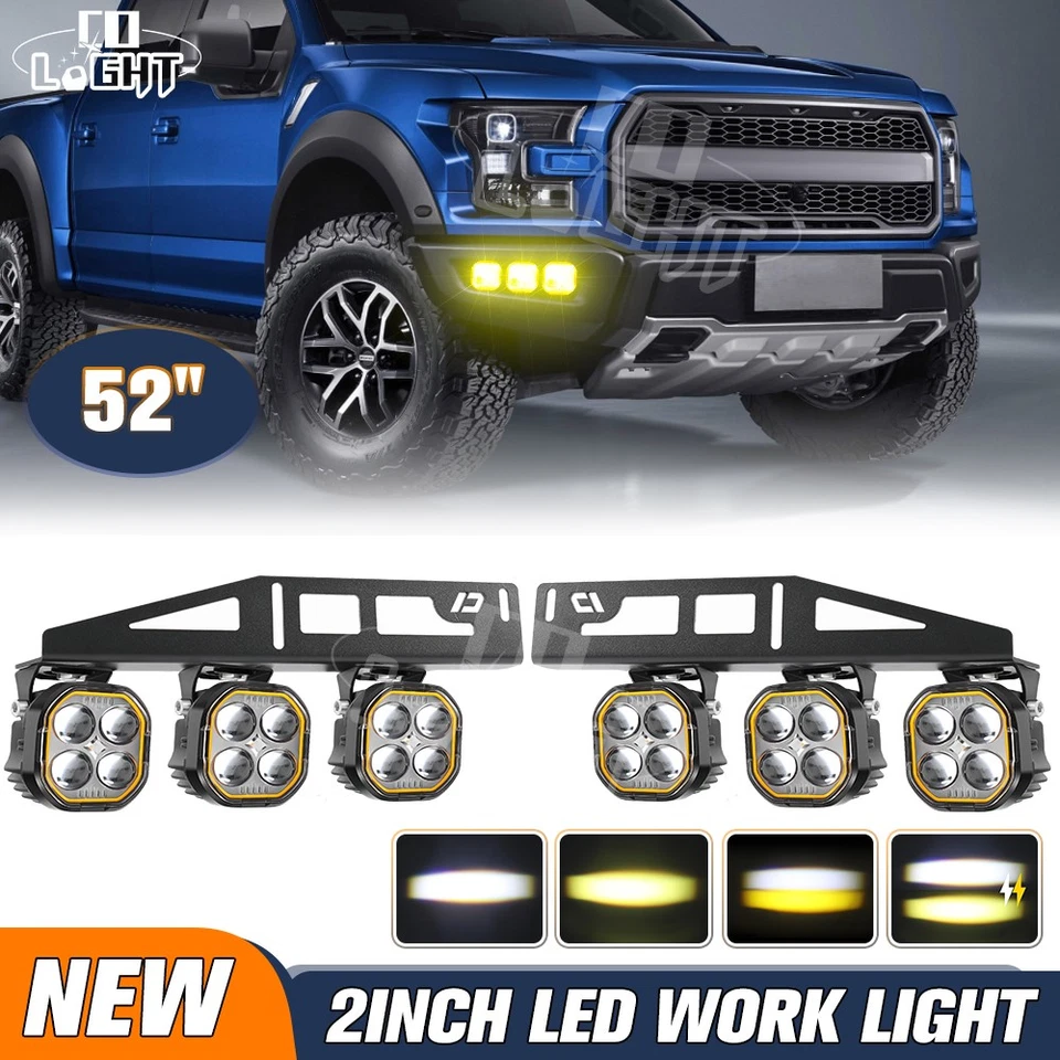 Kit de luces antiniebla y soportes para parachoques delantero combo para Ford F-150 Raptor 2017-2020 Foto 1 de 1