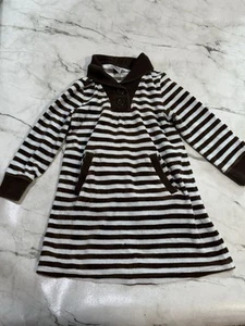 Gymboree Girls Best Friend Brown Striped Velour Dress 4 - Picture 1 of 3