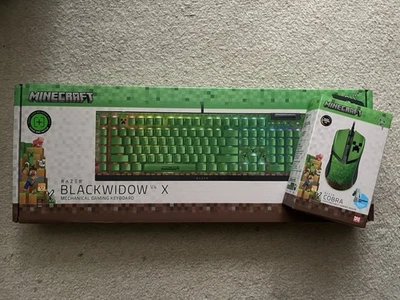 Razer BlackWidow V4 x + Razor Cobra Minecraft Edition Keyboard and Mouse Bundle - Image 1 of 4
