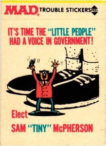 1983 Fleer Mad Trouble Sticker - It's Time The "Little People" - Picture 1 of 2