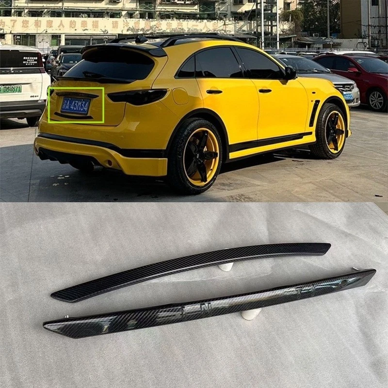 Reemplazo de moldura de maletero trasero de fibra de carbono real para INFINITI FX35 FX37 QX70 Foto 1 de 4