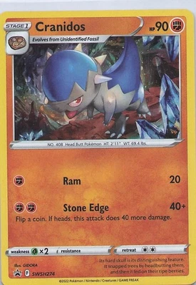 Cranidos Promo SWSH: Sword & Shield Promo Cards SWSH274 NM - Image 1 of 2