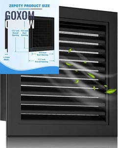 18" x 18" Aluminum Gable Vent with Screen - Stylish Louvered Vents for Effective - Picture 1 of 8