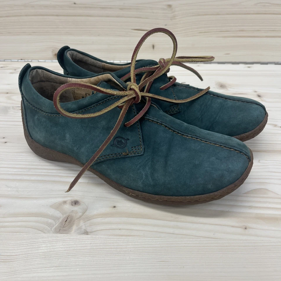 Born Shoes Mujer 6.5 37 Verde Bosque Gamuza Nubuck Cuero Cordones 7244 Foto 1 de 4