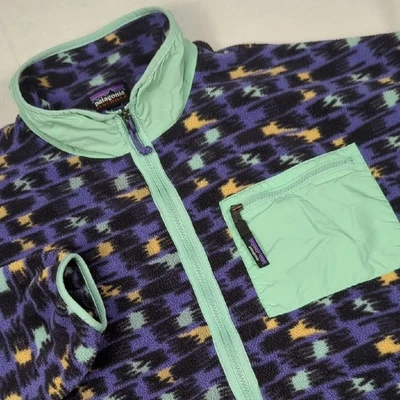 Patagonia Synchilla Women's Full Zip Fleece Jacket Purple Geometric Size XXL - Image 1 of 4