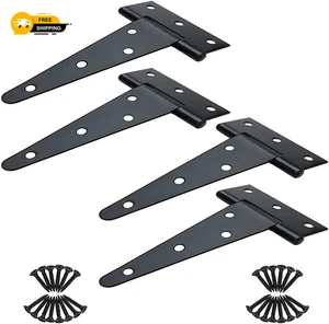 4 PCS 8" Heavy Duty T Strap Hinges Rustproof Gate Barn Shed Door Hinges Perfect - Picture 1 of 6