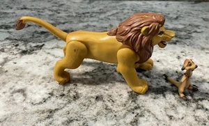 DISNEY LION KING Adult SIMBA Battle/Fighting  & Timon Action Figures 1994 Mattel - Picture 1 of 7