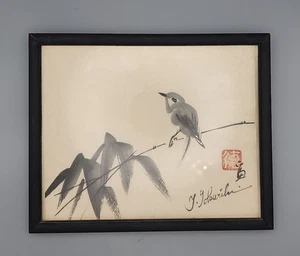 TOMIKICHIRO TOKURIKI JAPANISCHE ASIATISCHE MALEREI ANTIK ORIGINAL VOGEL BAMBUS PFLANZE - Bild 1 von 10