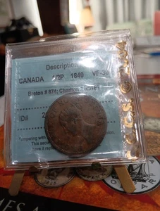 Nova Scotia Half Penny Medaille 1840 CCCS zertifiziert, bretonisch #874 - Bild 1 von 7