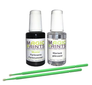 Lackstift Set geeignet für Volvo 717 Onyx Black Pearl Metallic + Klarlack 2x20ml - Picture 1 of 3