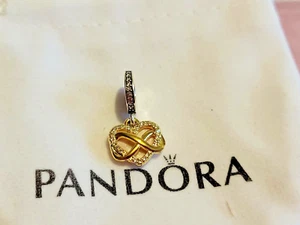 charm Pandora Cœur infini mobile argent 925 et doré or rose 585 poinçon ALE - Bild 1 von 5