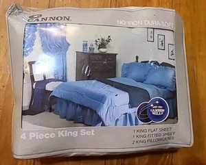 vtg Cannon Monticello KING 4 Piece Sheet Set ~New Old Stock - Picture 1 of 10