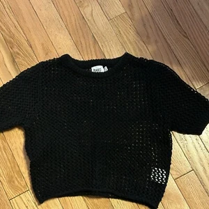 Suéter negro recortado tejido suelto Princess Polly talla 4 - Imagen 1 de 2