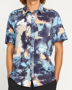 VOLCOM SKULLI PRINT Men's S/S Woven Shirt - NVY - XL - NWT - Picture 1 of 3