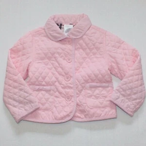 Gymboree Homecoming Kitty Girl's Pink Bow Pocket Quilted Jacket Coat XS 3-4 NWT - Picture 1 of 2