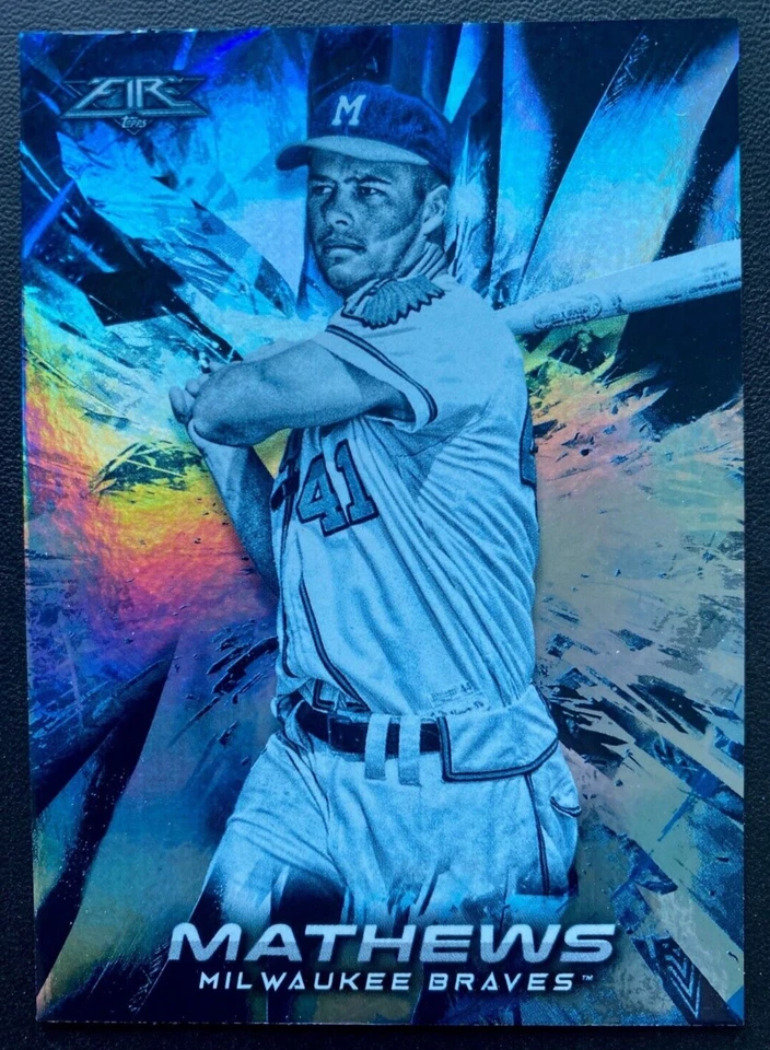 2018 Topps Fire Blue Chip parallel EDDIE MATHEWS #83  ATLANTA BRAVES - Image 1 of 1