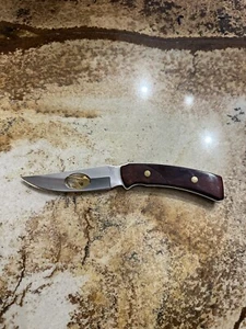 Buck B475-HD-0 Walnut & Burlwood With 24 kt. Hunter & Dog Cut-Out Sheath S#0608 - Picture 1 of 10
